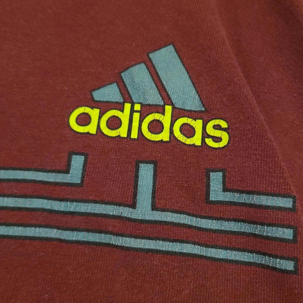 Men's Vintage Y2K Era Adidas Long Sleeve Red Shirt Size Medium